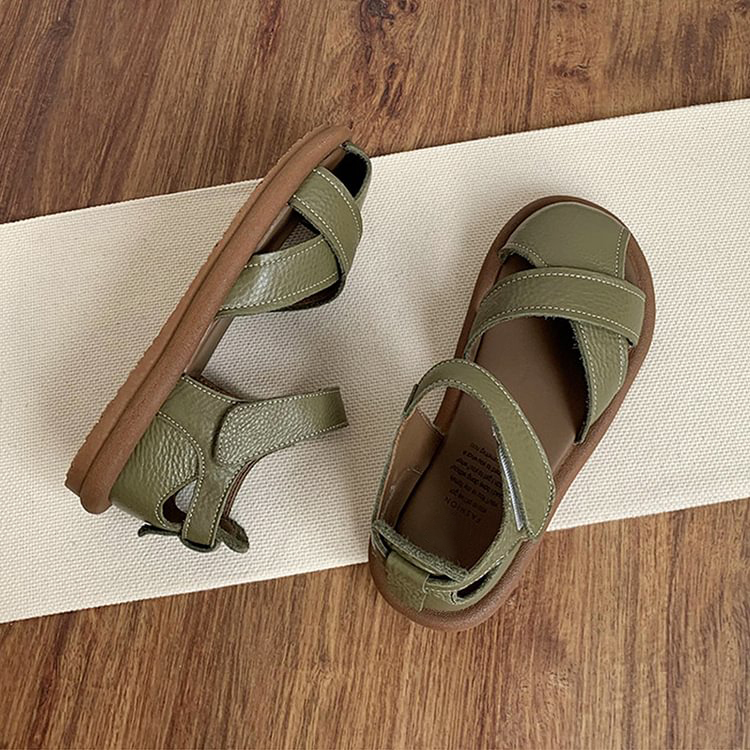 Women's Cross-strap Hollow Breathable Velcro Sandals