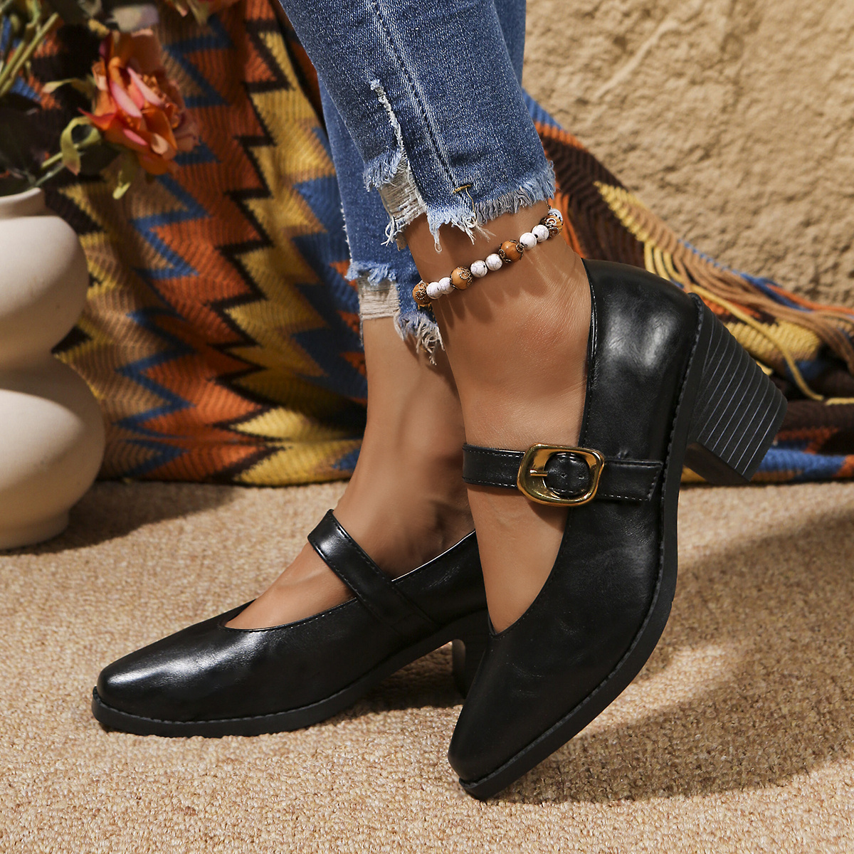 🔥Last Day Promotion 50% OFF - Women's Comfortable Chunky Heel Leather