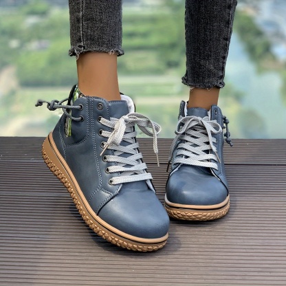 🔥Last Day Promotion 50% OFF - Women's Comfortable Lace-Up Leather Orthopaedic Ankle Boots