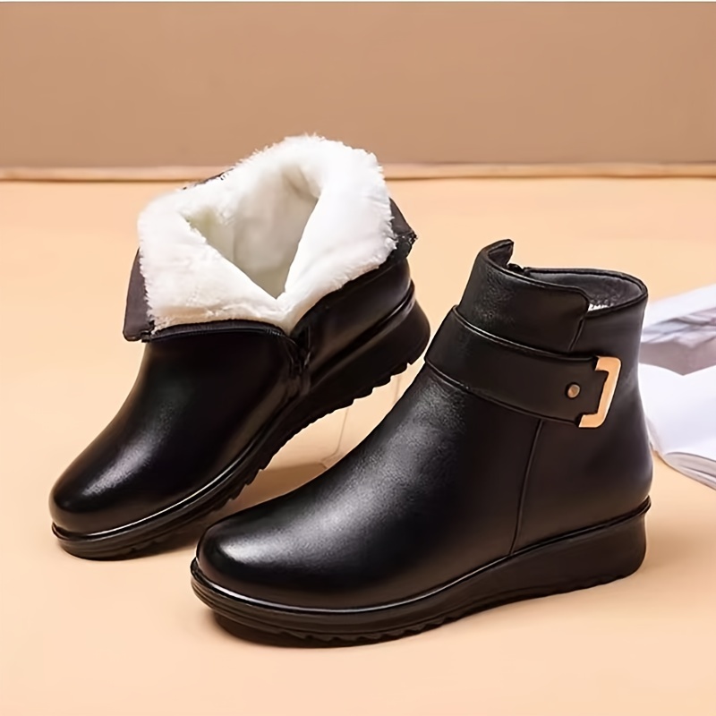 🔥Last Day Promotion 50% OFF - Women's Thermal Winter Leather Boots wi