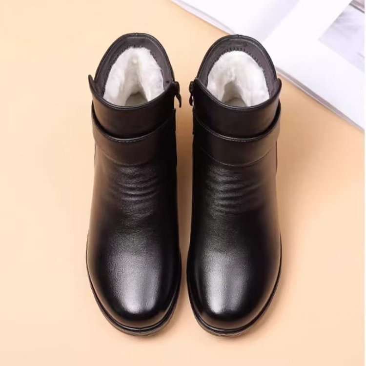 🔥Last Day Promotion 50% OFF - Women's Thermal Winter Leather Boots with Fleece Lining
