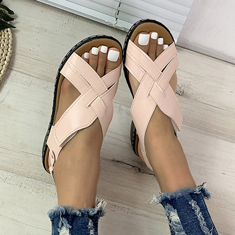 🔥Last Day Promotion 50% OFF - Women's Casual Slope Heel Orthopaedic Leather Sandals