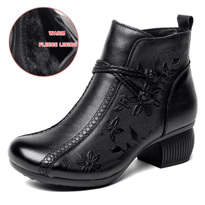 🔥Last Day Promotion 50% OFF - Women's Comfortable Warm Handcrafted Leather Ankle Boots