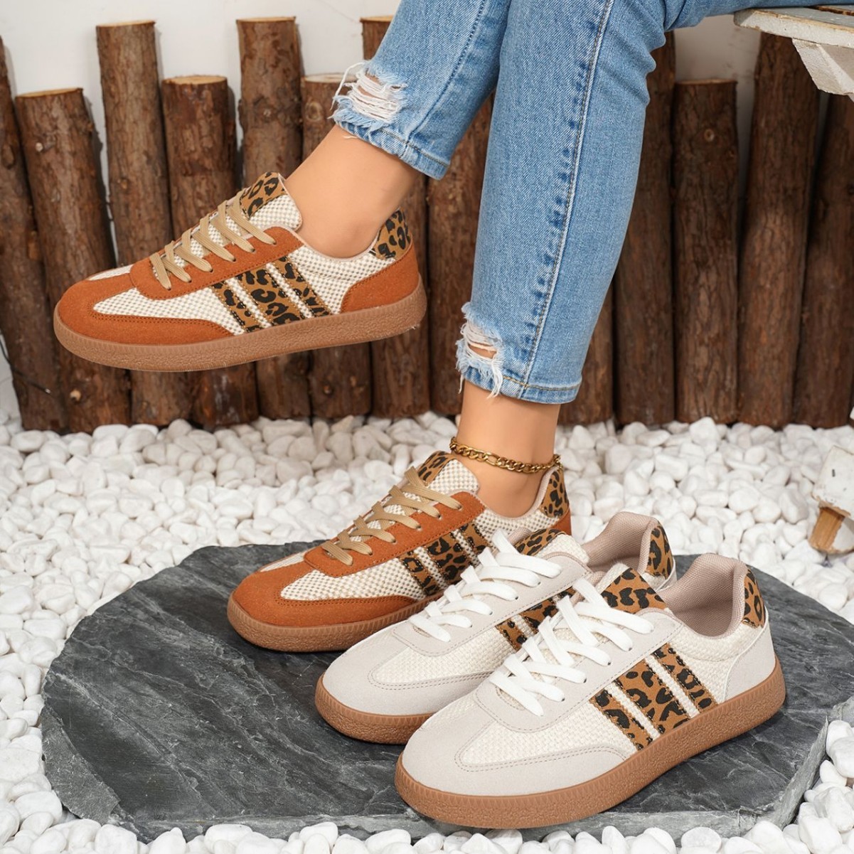 🔥Last Day Promotion 50% OFF - Women's Retro Leopard Print Women's Casual Sneakers