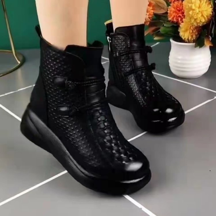🔥Last Day Promotion 50% OFF - Women's Comfortable Warm Handcrafted Genuine Leather Ankle Boots