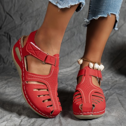🔥Last Day Promotion 50% OFF - Women's Comfortable Cut-out Wedge Orthopaedic Sandals