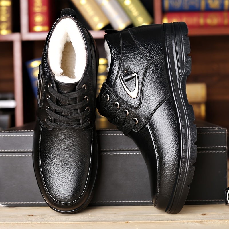 🔥Last Day! 50% OFF - Men's Winter Lining High-Top Leather Shoes