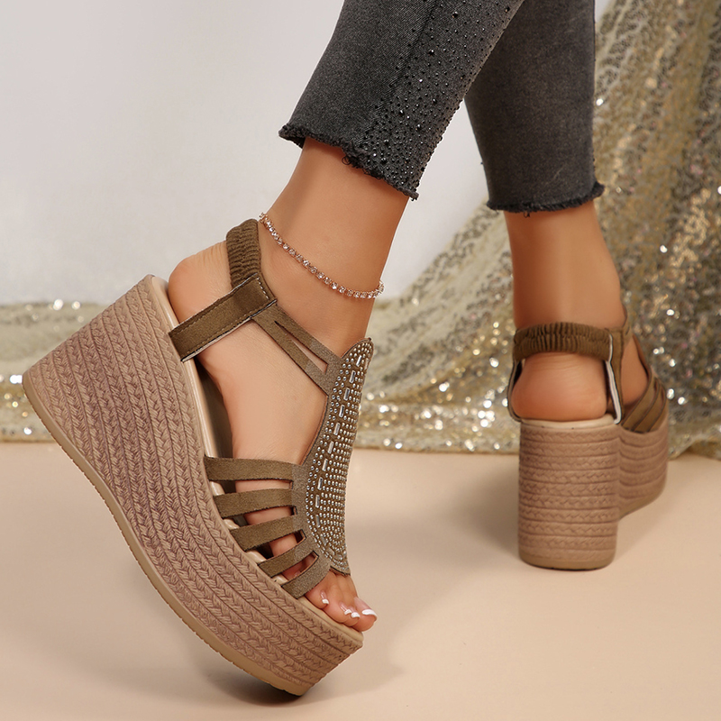 🔥Last Day Promotion 50% OFF - Women’s Rhinestone-Embellished Thick-Soled Orthopaedic Sandals