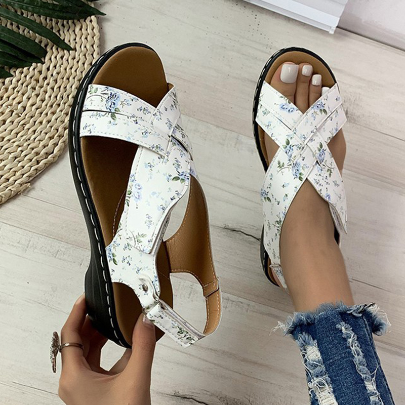 🔥Last Day Promotion 50% OFF - Women's Casual Slope Heel Orthopaedic Leather Sandals