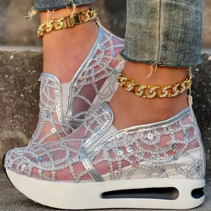 🔥Last Day Promotion 50% OFF - Women's Sequin Embellished Mesh Sneakers