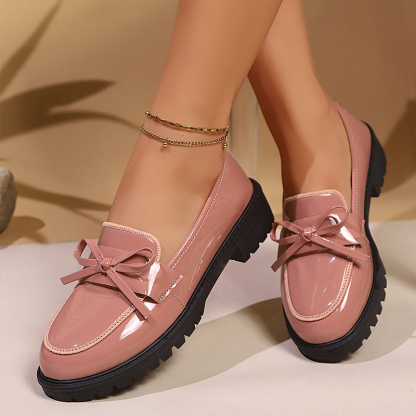 🔥Last Day Promotion 50% OFF - Women's Fashion Chunky Heel Slip-On Leather Loafers