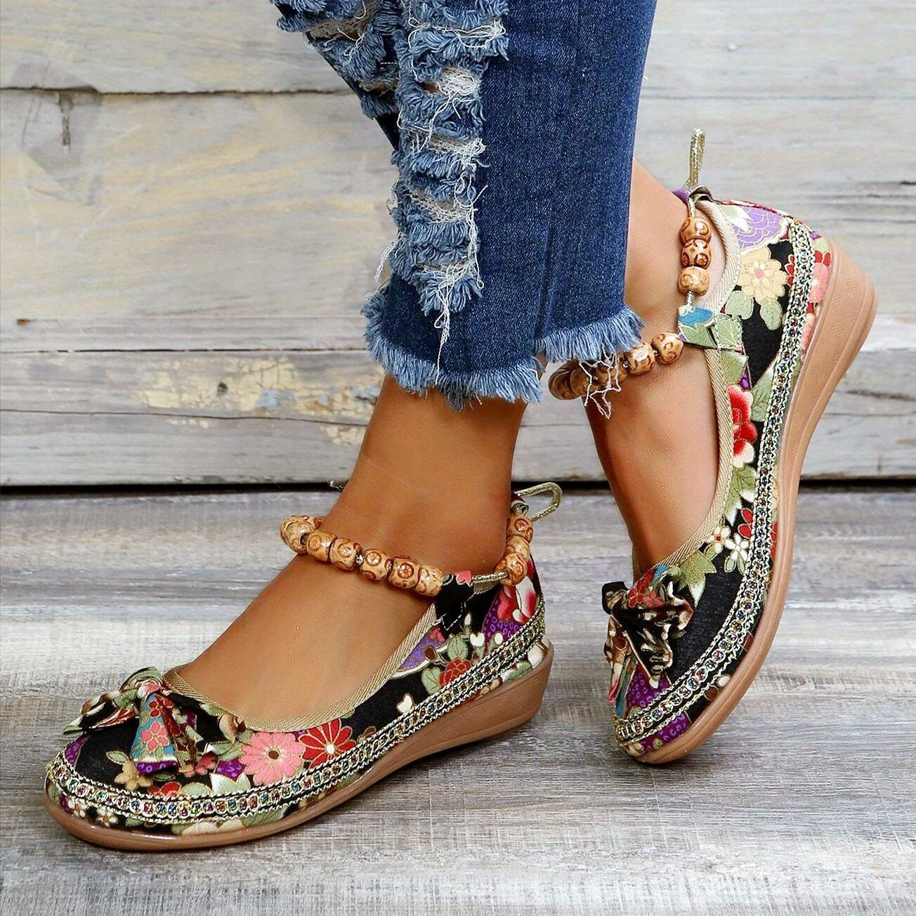 🔥Last Day Promotion 50% OFF - Women's Floral Print Casual Walking Shoes