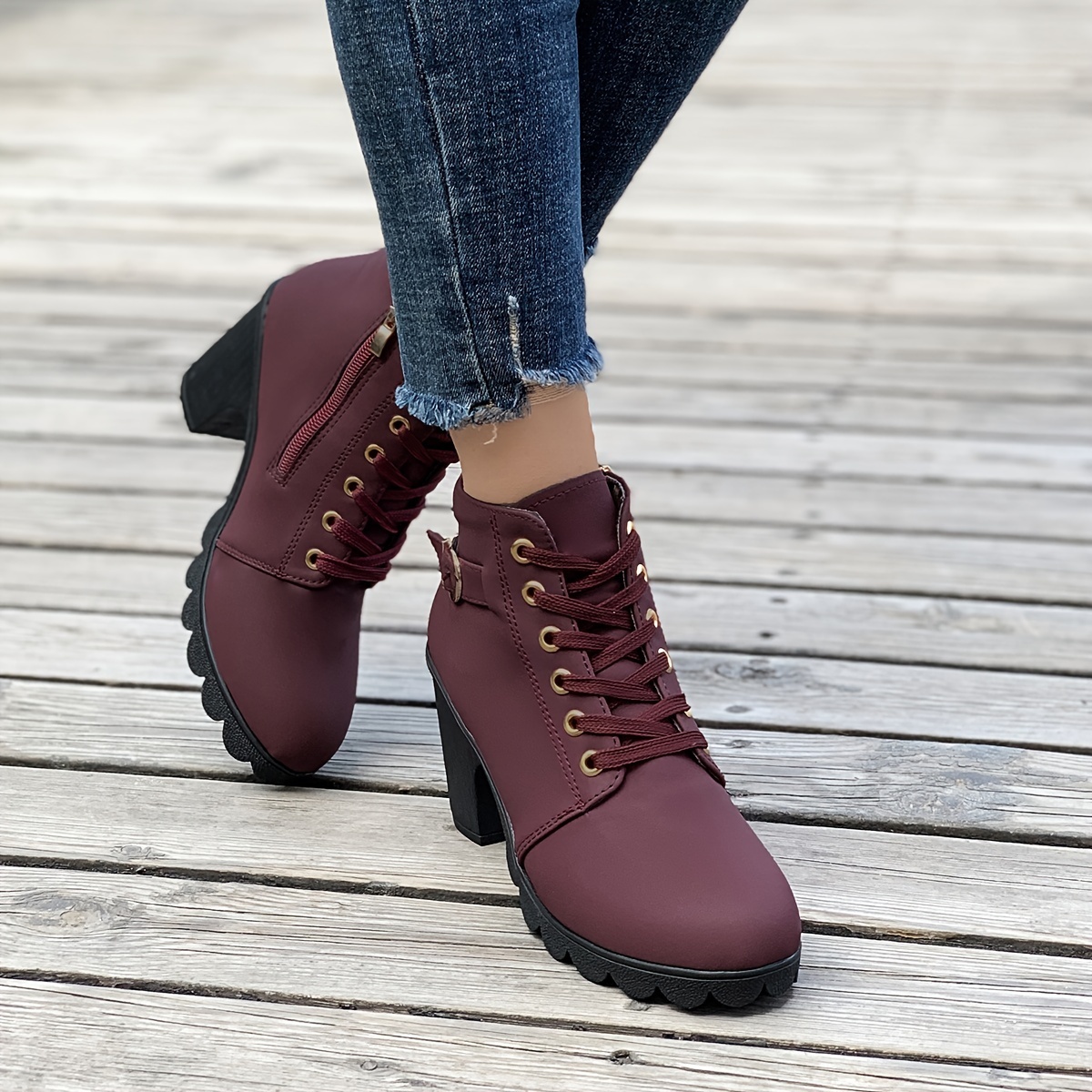 🔥Last Day Promotion 50% OFF - Women's Thick Heel Leather Orthopedic Boots
