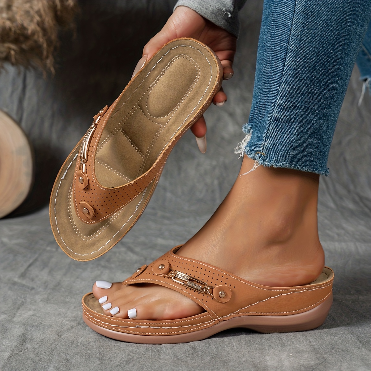 🔥Last Day Promotion 50% OFF - Women's Fashion Wedge Sandals - With Ar