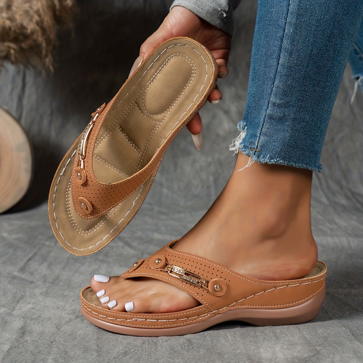 🔥Last Day Promotion 50% OFF - Women's Fashion Wedge Sandals - With Arch Support