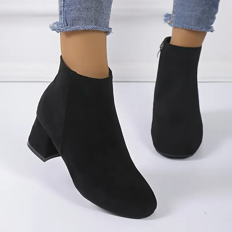 🔥Last Day Promotion 50% OFF - Women's Comfortable Solid Colour Slope Heel Ankle Boots