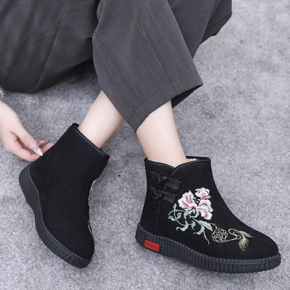 🔥Last Day Promotion 50% OFF - Women's Hand-Embroidered Warm Cotton Boots