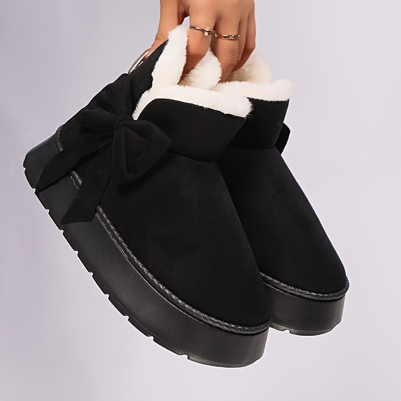 🔥Last Day Promotion 50% OFF - Women's Elegant Bow-Adorned Cozy Plush-Lined  Snow Boots