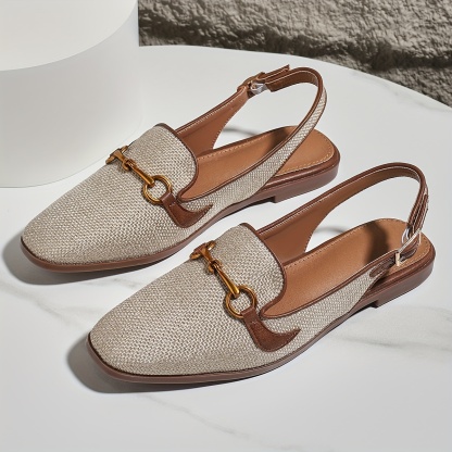 🔥Last Day Promotion 50% OFF - Women's Metallic Buckle Decor Flat Sandals