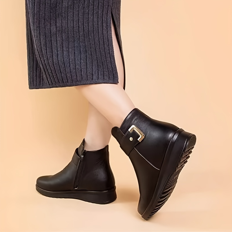 🔥Last Day Promotion 50% OFF - Women's Thermal Winter Leather Boots with Fleece Lining