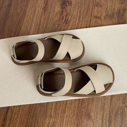 Women's Cross-strap Hollow Breathable Velcro Sandals