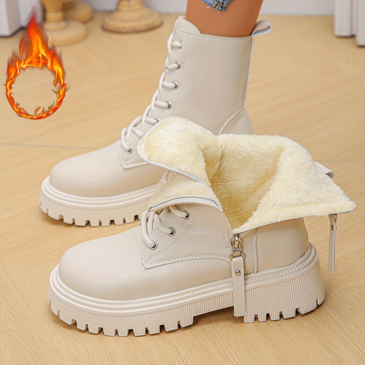 🔥Last Day Promotion 60% OFF - Women's Winter Lace-Up Leather Ankle Bo