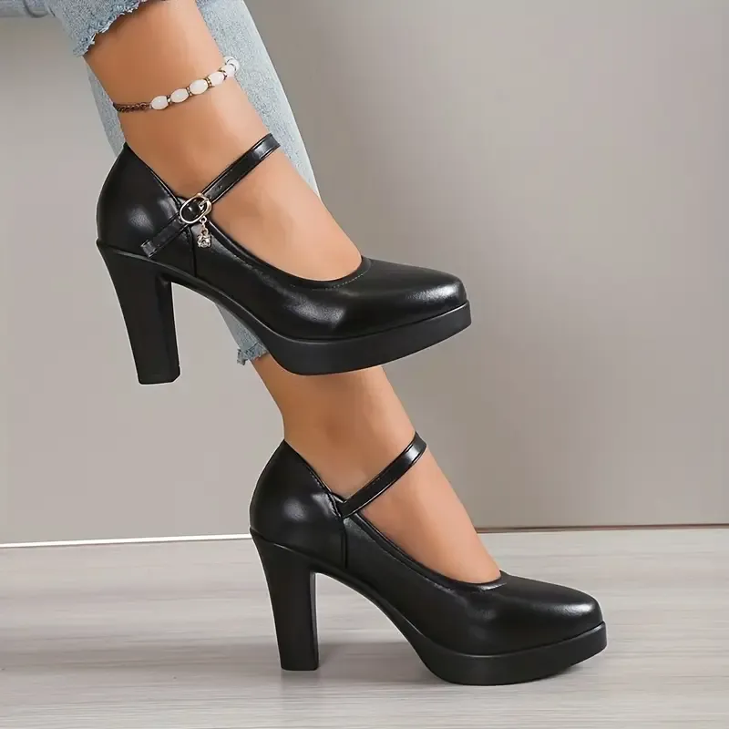 🔥Last Day Promotion 50% OFF - Women's Comfortable Fashion Chunky Leather High Heels