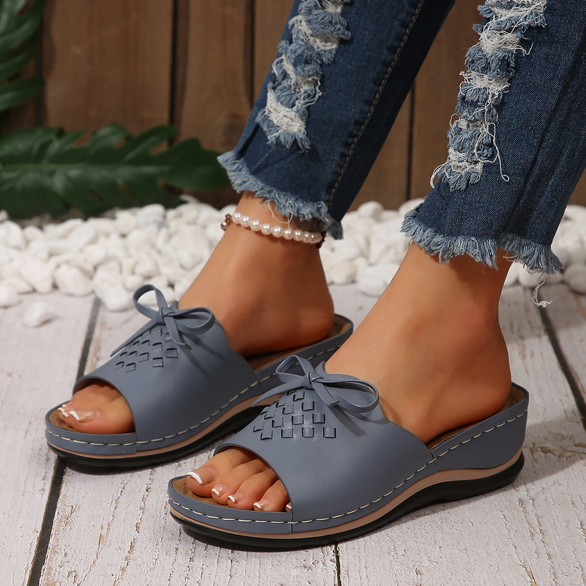 🔥Last Day Promotion 50% OFF - Women’s Fashionable Orthopaedic Leather Wedge Sandals