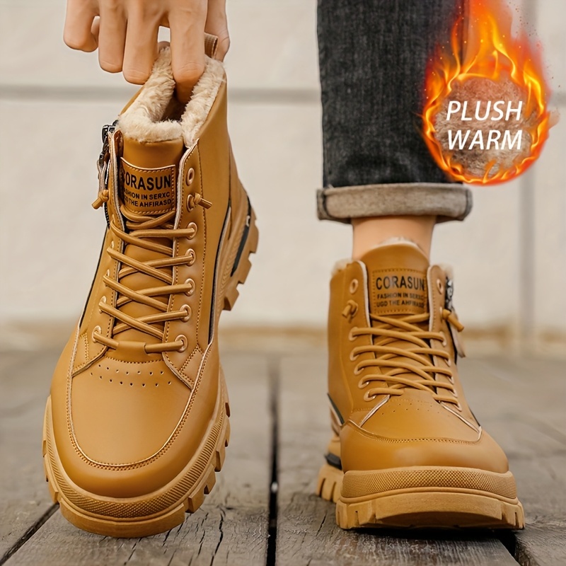 🔥Last Day! 50% OFF - Men's Non-Slip Thermal Leather Snow Boots