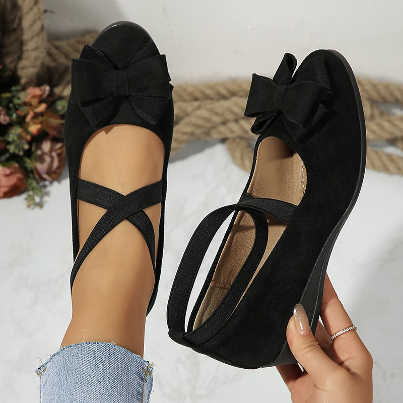🔥Last Day Promotion 50% OFF - Women's Bow-Decorated Wedge-Heeled Casual Shoes