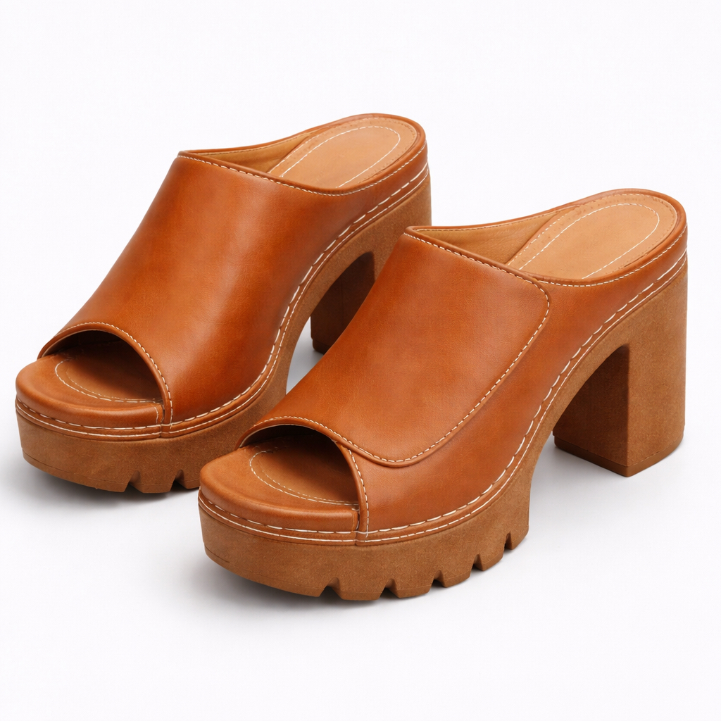 🔥Last Day Promotion 50% OFF - Women’s Platform Leather Orthopaedic Heels