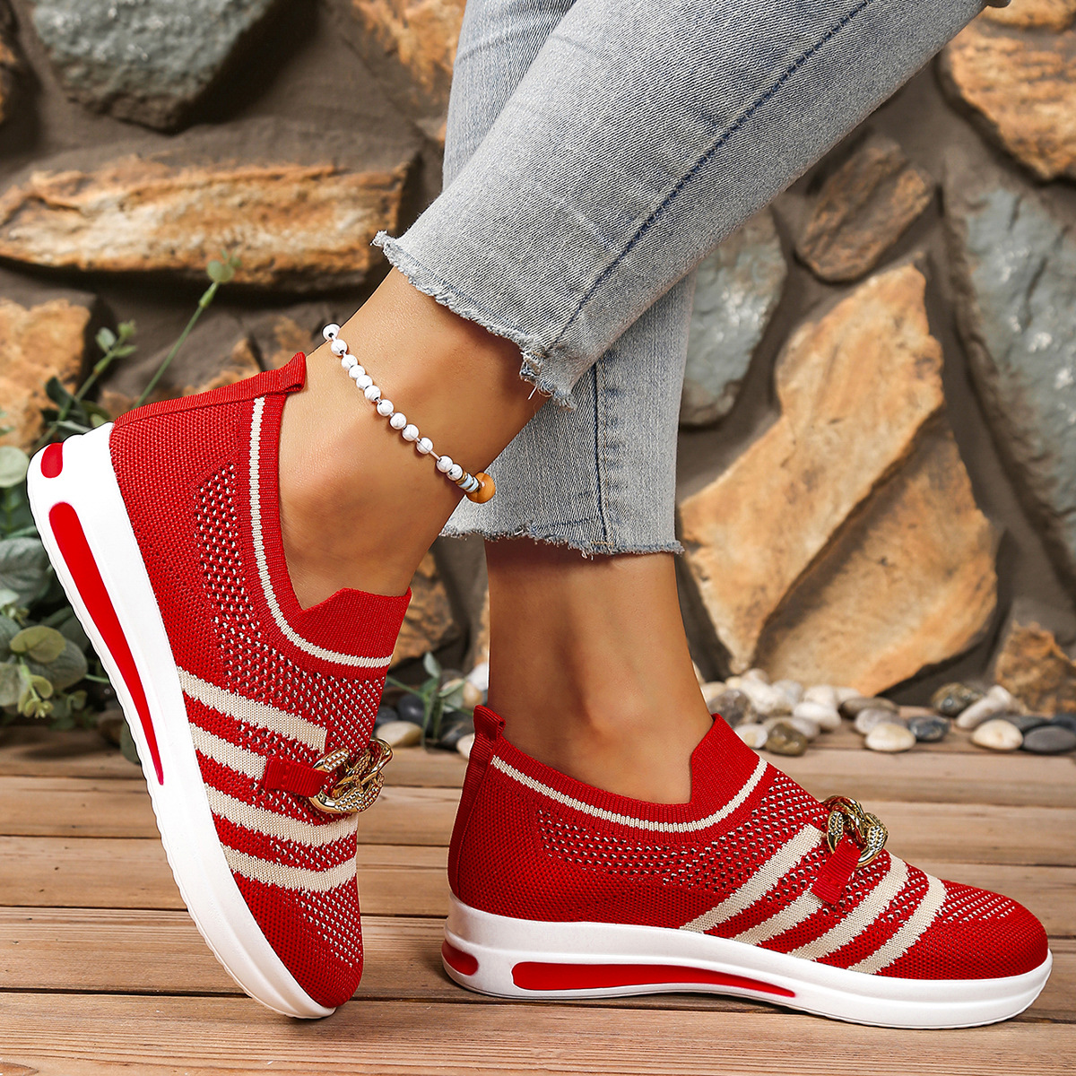 🔥Last Day Promotion 50% OFF - Women's Breathable Slope Heel Soft Sole Orthopaedic Casual Shoes