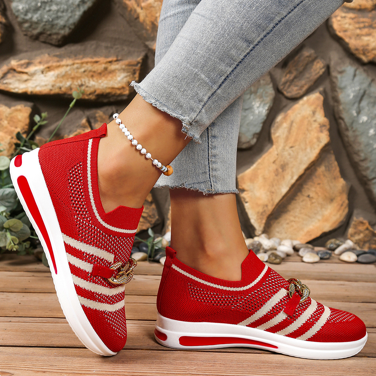 🔥Last Day Promotion 50% OFF - Women's Breathable Slope Heel Soft Sole Orthopaedic Casual Shoes