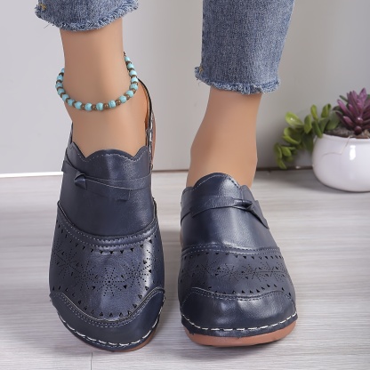 🔥Last Day Promotion 50% OFF - Women's Comfortable Slope Heel Orthopaedic Leather Sandals