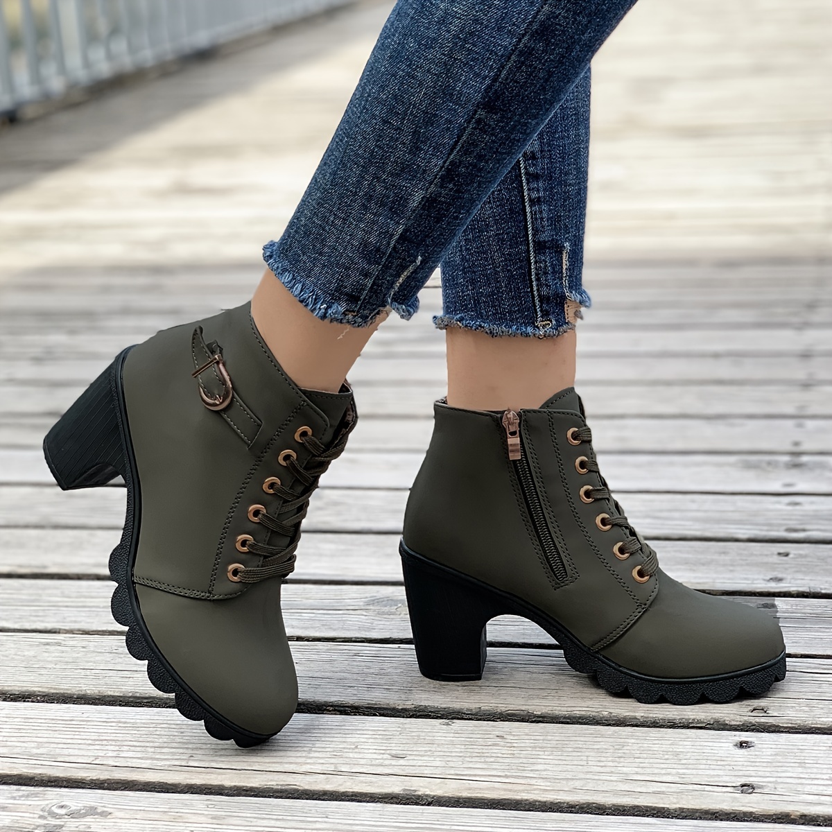 🔥Last Day Promotion 50% OFF - Women's Thick Heel Leather Orthopedic Boots