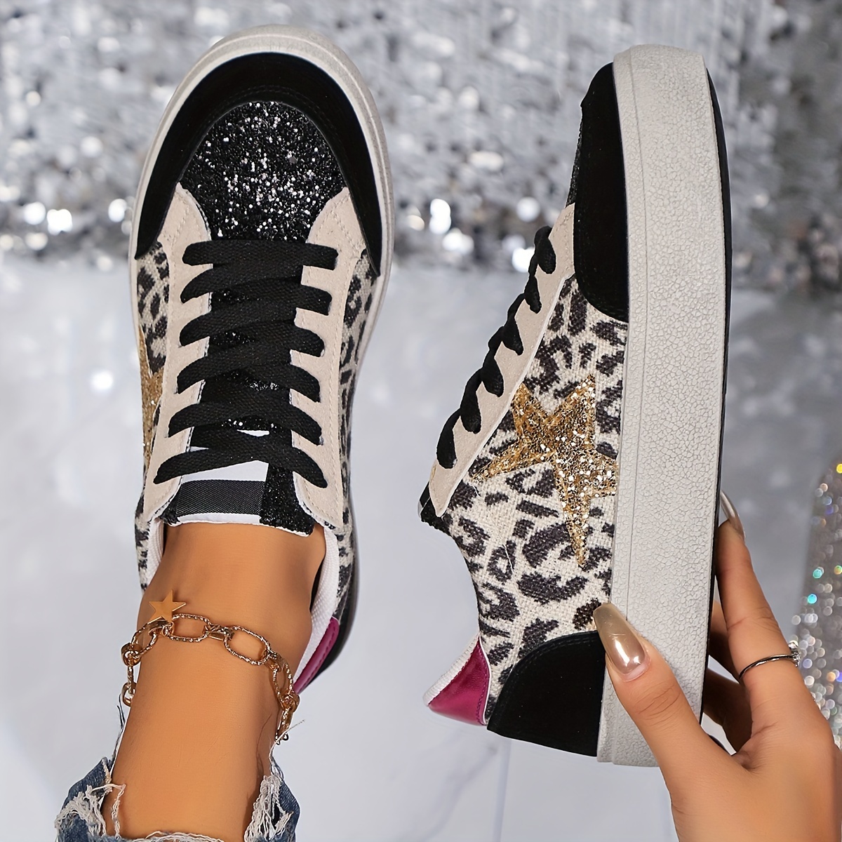 🔥Last Day Promotion 50% OFF - Women's Leopard Print Star Sneakers
