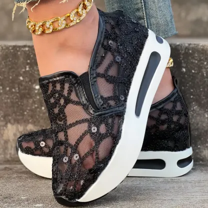 🔥Last Day Promotion 50% OFF - Women's Sequin Embellished Mesh Sneakers