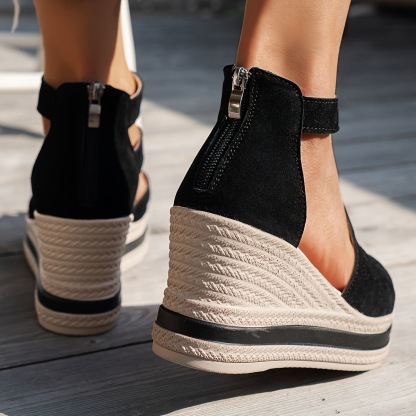 🔥Last Day Promotion 50% OFF - Women's Comfort Solid Colour Wedge Sandals