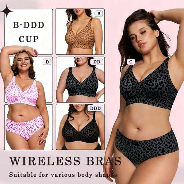 🔥LAST DAY 70% OFF - Super Firming Leopard Print Jelly Bra | Women Wirefree Bras 👍No More Sagging Breasts