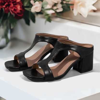 🔥Last Day Promotion 50% OFF - Women's Fashion Chunky Heel Leather Orthopaedic Sandals