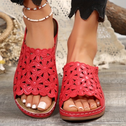 🔥Last Day Promotion 50% OFF - Women's Floral Design Comfort Wedge Orthopaedic Sandals