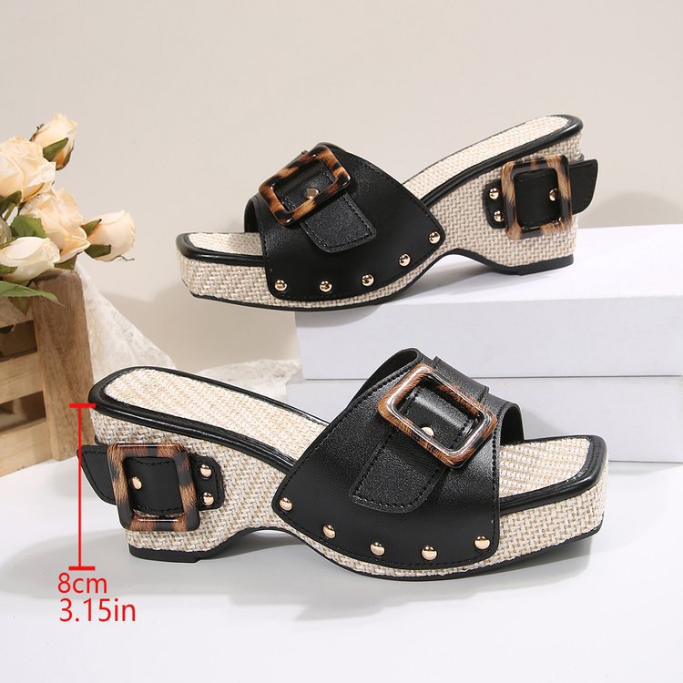 🔥Last Day Promotion 50% OFF - Women's Thick Sole Orthopaedic Leather Sandals
