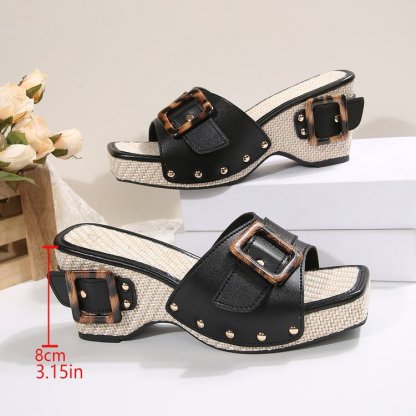 🔥Last Day Promotion 50% OFF - Women's Thick Sole Orthopaedic Leather Sandals