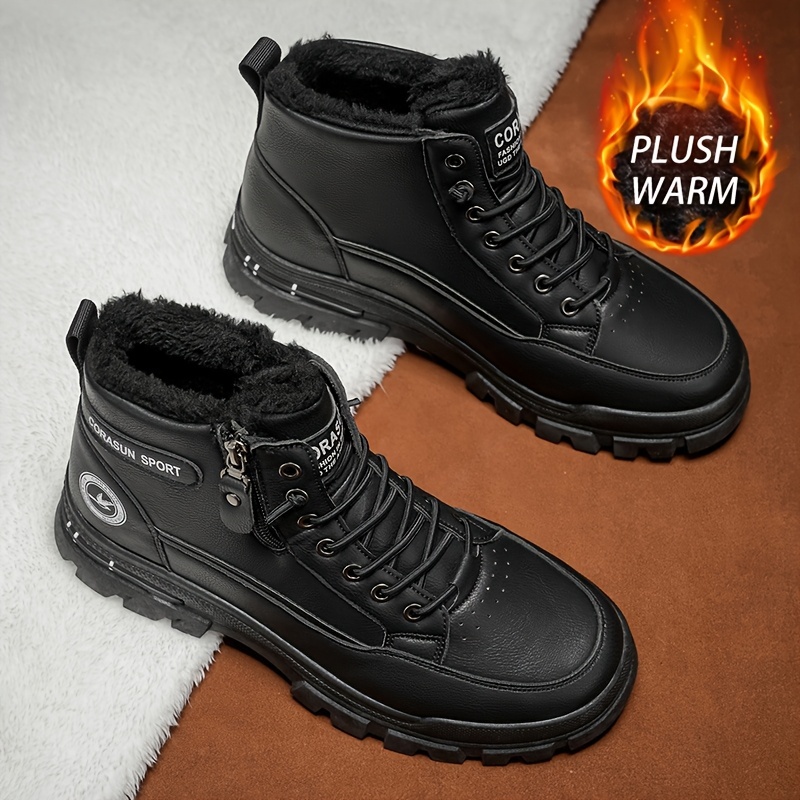 🔥Last Day! 50% OFF - Men's Non-Slip Thermal Leather Snow Boots