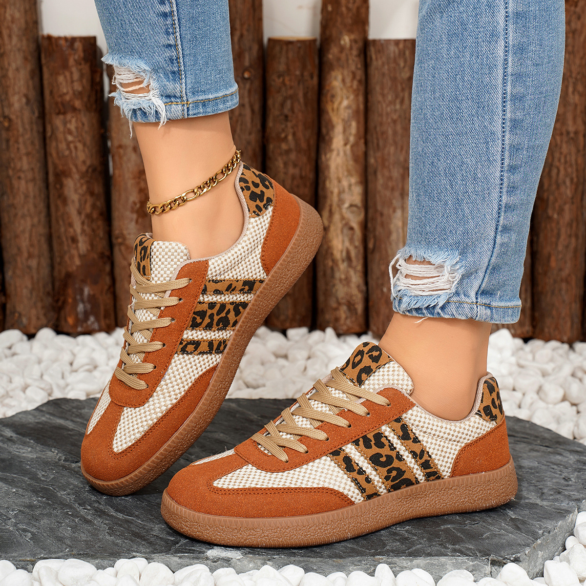 🔥Last Day Promotion 50% OFF - Women's Retro Leopard Print Women's Casual Sneakers
