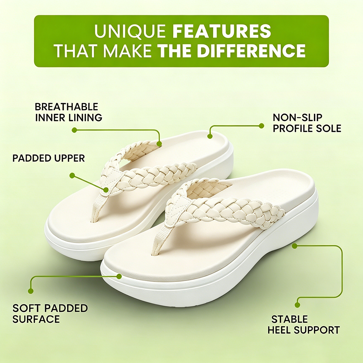 Bstore® 50% OFF - 50% OFF - Women's Braided Platform Flip-Flops