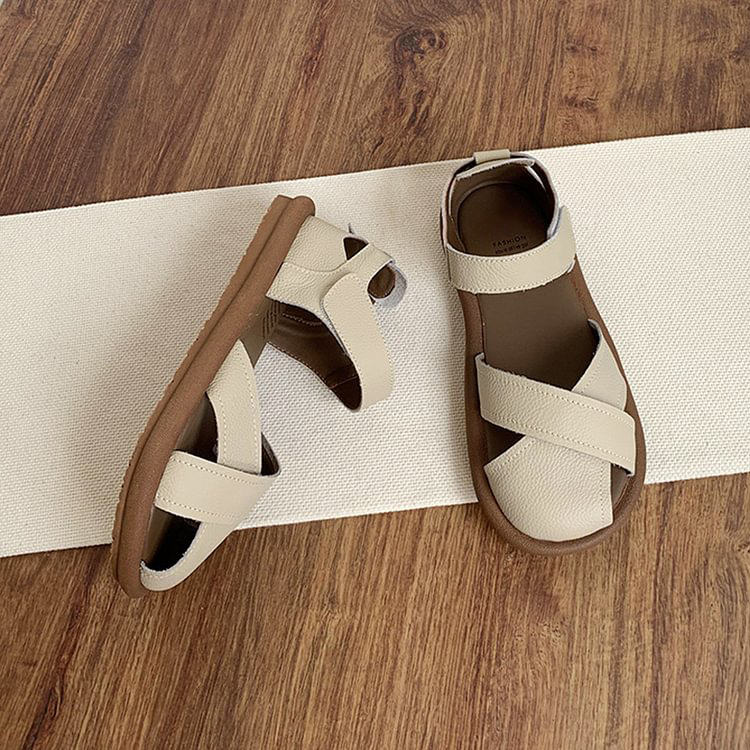Women's Cross-strap Hollow Breathable Velcro Sandals