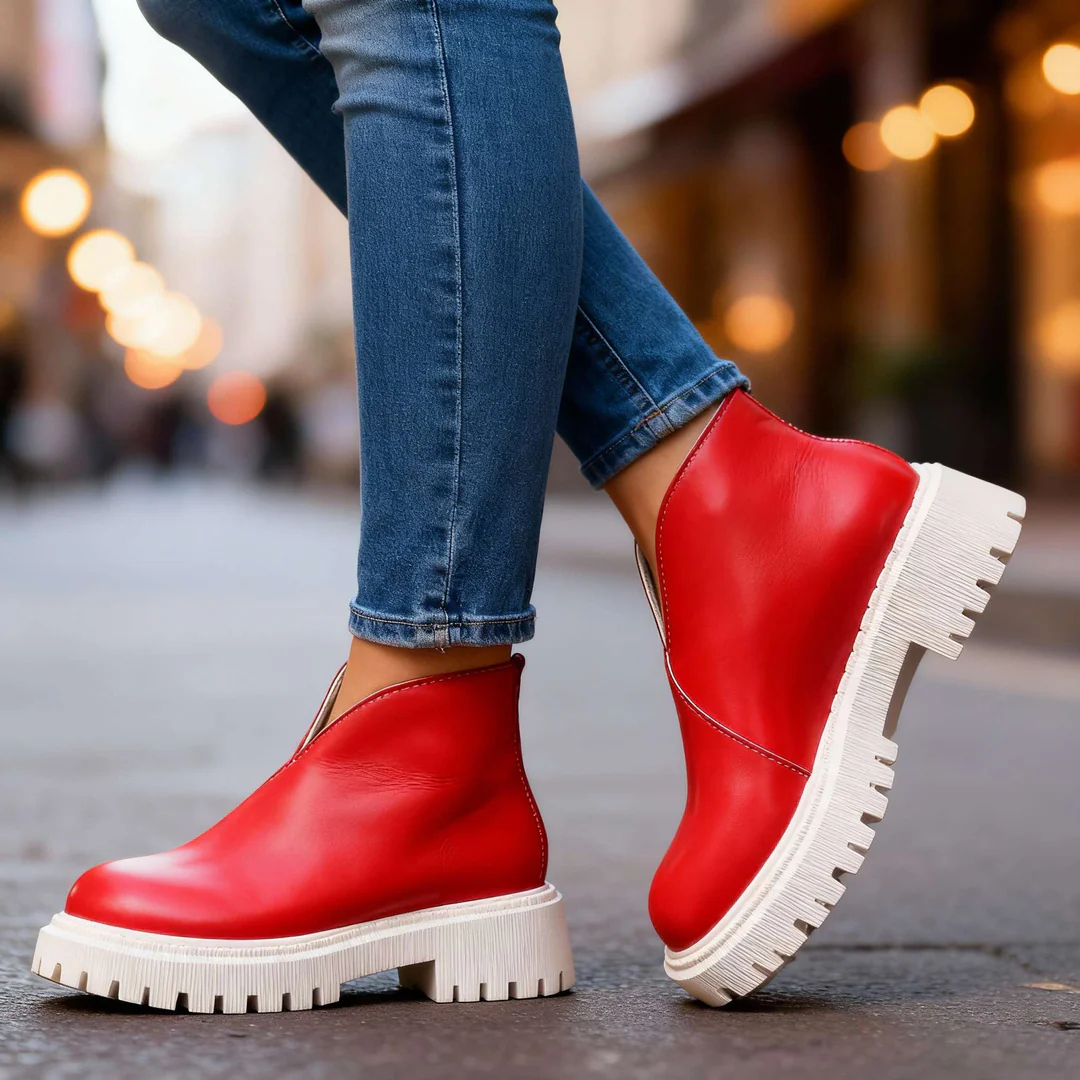 🔥Last Day Promotion 50% OFF - Women's Fashionable Chunky Heel Leather Chelsea Orthopaedic Boots