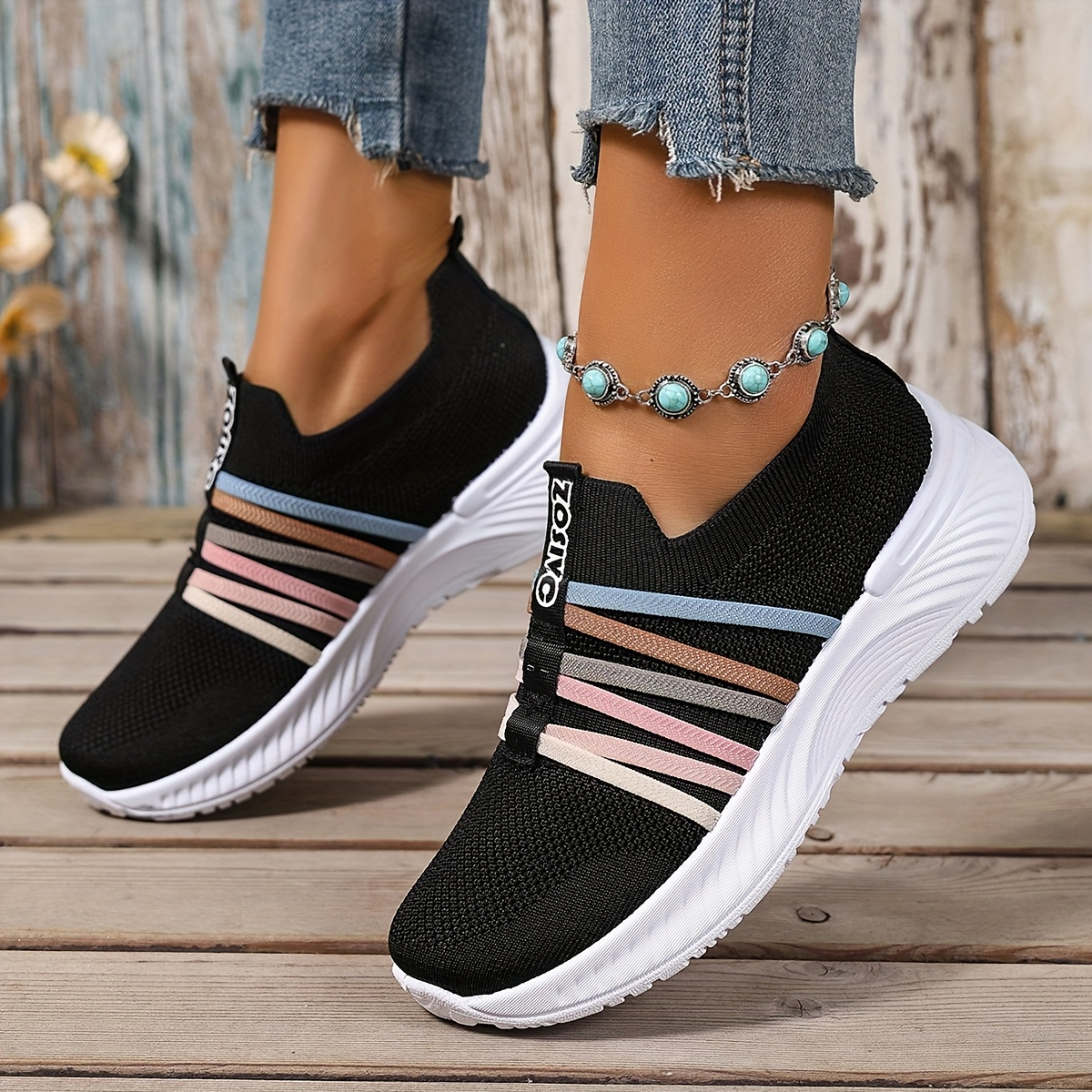 🔥Last Day Promotion 50% OFF - Women's Water-Colour Striped Breathable Casual Shoes