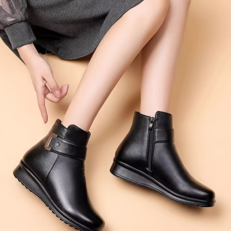 🔥Last Day Promotion 50% OFF - Women's Thermal Winter Leather Boots with Fleece Lining